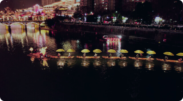 湖北恩施电动龙船/花船