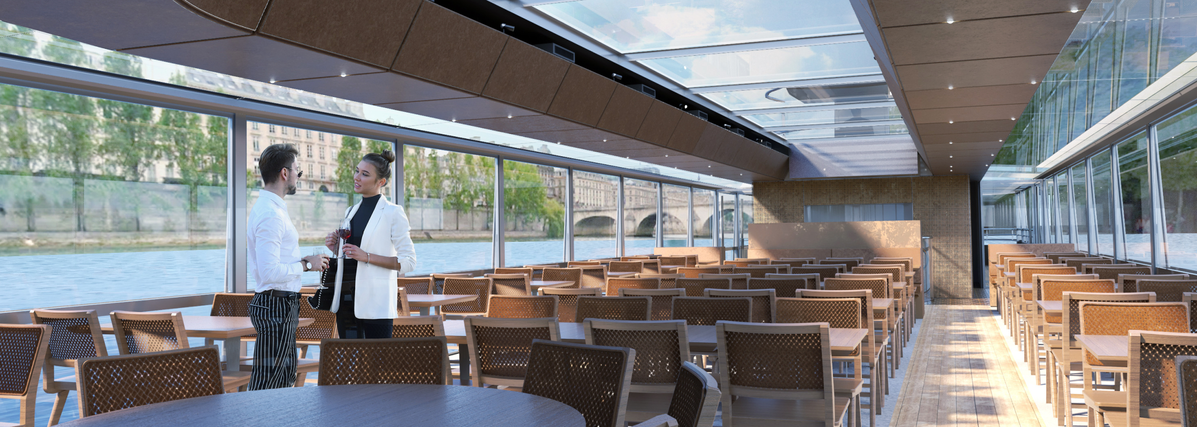 法国塞纳河40米级纯电动餐饮游船项目亮点-逸动科技